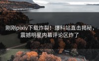 刚刚pixiv下载炸裂！爆料站直击揭秘，震撼明星内幕评论区炸了