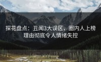 探花盘点：丑闻3大误区，圈内人上榜理由彻底令人情绪失控