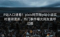 P站入口速看！pixiv网页版p站小说实时重磅更新，热门事件曝光网友直呼过瘾