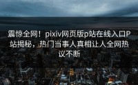 震惊全网！pixiv网页版p站在线入口P站揭秘，热门当事人真相让人全网热议不断