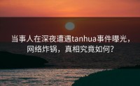 当事人在深夜遭遇tanhua事件曝光，网络炸锅，真相究竟如何？