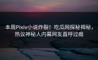 本周Pixiv小说炸裂！吃瓜网探秘揭秘，热议神秘人内幕网友直呼过瘾