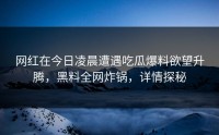 网红在今日凌晨遭遇吃瓜爆料欲望升腾，黑料全网炸锅，详情探秘