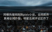 网曝热搜网刚刚pixiv小说，全网疯传真相全网炸裂，明星丑闻评论区炸了