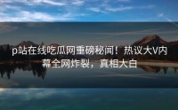 p站在线吃瓜网重磅秘闻！热议大V内幕全网炸裂，真相大白