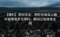 【爆料】黑料突发：网红在夜深人静时被曝曾参与爆料，瞬间沦陷席卷全网